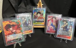 Monkey D. Luffy OP13/OP14/OP07 Bandai 5-Card Lot Holo One Piece English - Image 1