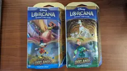 Disney Lorcana Into the Inklands Starter Deck Set of 2 SEALED w/Booster Packs! - Image 1