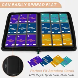 Card Binder for Trading Cards 9 Pocket, Zip MTG Card Binders with 432 Side Lo... - Image 5