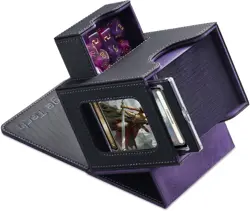 Elegant MTG Commander Deck Box - Holds 100 Double-Sleeved Cards, Black/Purple - Image 3