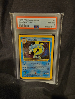 2000 Pokemon Gyarados 007/130 Base Set 2 Holo Rare PSA 8 - Image 1