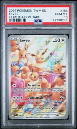 Pokemon Eevee Illustration Rare 188/167 Twilight Masquerade PSA 10 GEM MINT - Image 1