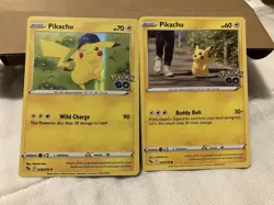 Pokemon Pikachu Holo Rare 028/078 + Pikachu 027/078 From Pokemon Go NM Condition - Image 1