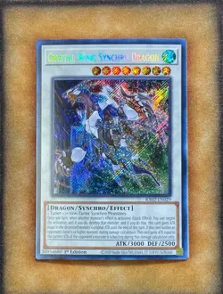 Yugioh Crystal Wing Synchro Dragon RA02-EN029 Secret Rare 1st Ed NM - Image 1
