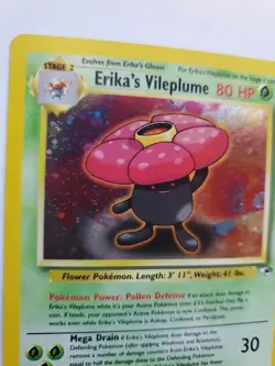 Erika's Vileplume Gym Holo Pokemon Card Base WOTC NM - Image 3