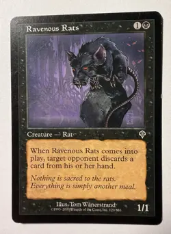 Magic the Gathering MTG Ravenous Rats (120) Invasion LP/MP - Image 1