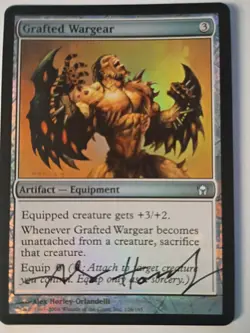Magic The Gathering - 1x Signed Foil Grafted Wargear (mtg) Fifth Dawn - Image 1