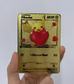 Pikachu 60HP Gold Metal Pokemon Card-Collectible Gift Display！ - Image 2