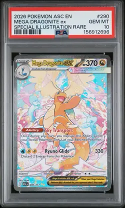 2026 Pokemon Ascended Heroes Mega Dragonite Ex SIR #290/217 PSA 10 GEM MINT - Image 1