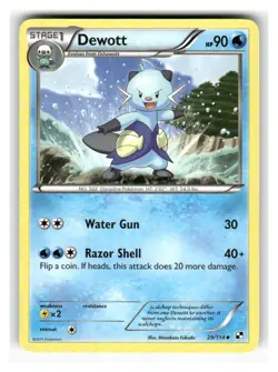 Dewott 29/114 Uncommon Black & White Pokemon Lightly Played - Image 1