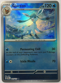 POKEMON GLACEON 025/131 PRISMATIC EVOLUTIONS RARE HOLO W/POKE BALL NEAR MINT - Image 1