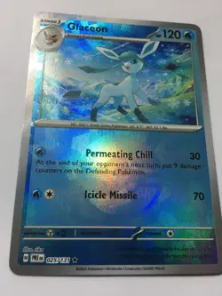 POKEMON GLACEON 025/131 PRISMATIC EVOLUTIONS RARE HOLO W/POKE BALL NEAR MINT - Image 3