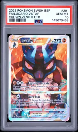 PSA 10 LUCARIO VSTAR SWSH291 BLACK STAR PROMO CROWN ZENITH ETB POKEMON 😍 - Image 1