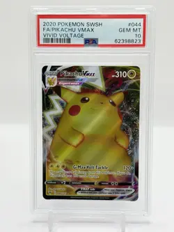 2020 Pokemon SWSH FA/Pikachu VMAX Vivid Voltage #044 PSA 10 - Image 1