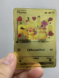 Pikachu Gold Metal Pokemon Card-Collectible Gift Display！ - Image 2