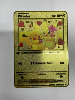 Pikachu Gold Metal Pokemon Card-Collectible Gift Display！ - Image 3