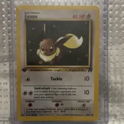 Pokemon 1st edition Eevee Rare Regular 40 HP 55/82 Team Rocket Unlimited English - Image 1