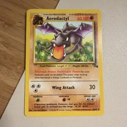 1999 Pokemon Fossil 16/62 Aerodactyl Non-Holo Rare LP - Multiple Copies - Image 1