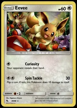 Eevee 48/68 Holo Rare Hidden Fates Pokemon Near Mint - Image 2