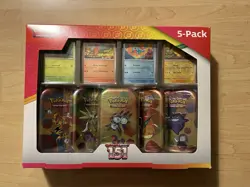 Pokemon Scarlet & Violet 151 (5-Pack) Mini Tins w/ 4 Promos Pokemom Cards - Image 2