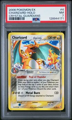 2006 POKEMON EX CRYSTAL GUARDIANS #4 CHARIZARD-HOLO PSA 7 - Image 1