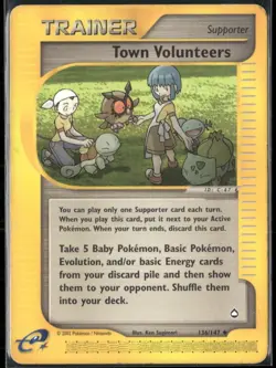 Town Volunteers 136/147 Aquapolis Pokemon English Card (MP) - Image 1
