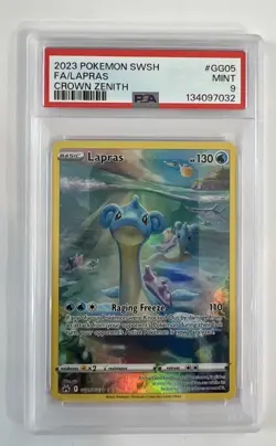 Lapras Crown Zenith Pokemon TCG Full Art Ultra Rare Holo Card GG05/GG70 PSA 9 - Image 1