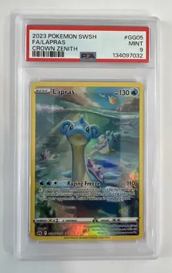 Lapras Crown Zenith Pokemon TCG Full Art Ultra Rare Holo Card GG05/GG70 PSA 9 - Image 2