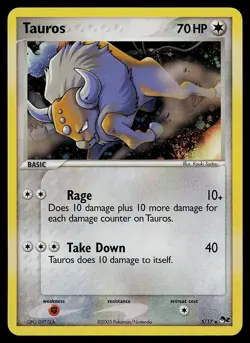 Pokemon Card - Tauros POP Series 2 5/17 Rare Holo - Image 1