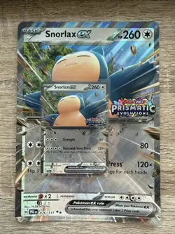 Snorlax EX 076/131 Stamped Card And Jumbo Card Prismatic Evolutions NM+ - Image 1