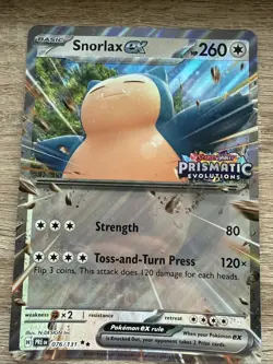 Snorlax EX 076/131 Stamped Card And Jumbo Card Prismatic Evolutions NM+ - Image 4