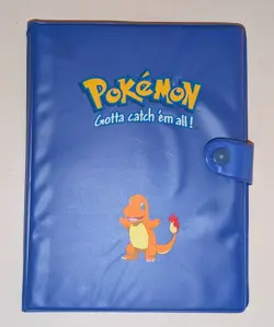 Vintage 1999 Pokemon Charmander Blue 4 Pocket 30 Page Trading Card Binder - Image 1