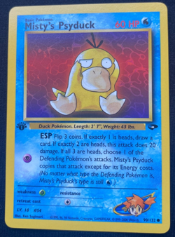 Pokemon Card Misty's Psyduck Gym Challenge 1st Edition Common 90/132 (NM) - Image 1
