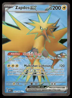 Pokemon Cards Zapdos ex 192/165 151 Ultra Rare NM - Image 1