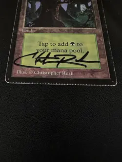 MTG Forest Beta with crimp Signed major misprint - Image 2