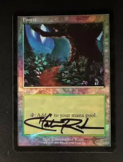 MTG Forest Foil Path Signed by Rush rare! - Image 1