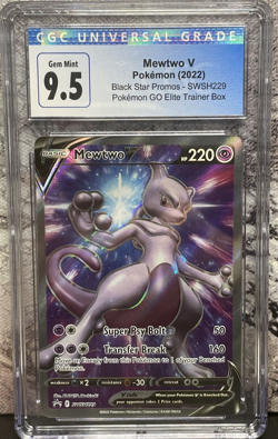CGC 9.5 GEM MINT Mewtwo V SWSH229 Pokemon Go Promo - Image 1