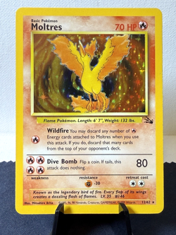 Pokemon TCG: 1999 Fossil Unlimited Moltres 12/62 Holo Rare NM - Image 1