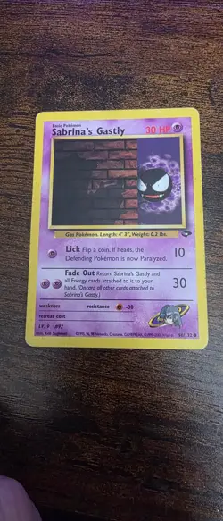 Sabrina's Gastly 96/132 Common Gym Challenge Pokemon Moderately Played - Image 1