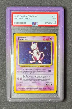 Pokemon Mewtwo 10 Base Set - Unlimited PSA 7 NM - Image 1