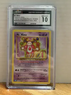 Pokemon TCG Mr. Mime Classic Holo Trading Card 013/034 CGC Gem Mint 10 - Image 1