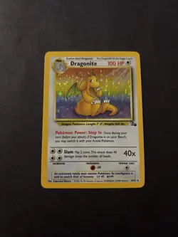 Pokemon TCG Dragonite 4/62 LP/NM Fossil Unlimited Holo Rare - Image 1