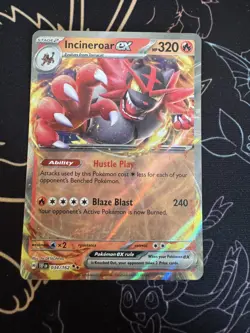 Incineroar ex 034/162 Holo Pokemon Card Scarlet Violet Temporal Forces NEAR MINT - Image 1