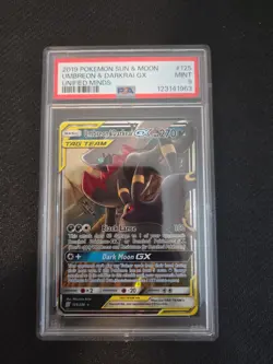 Pokemon Umbreon and Darkrai GX Card #2 Unified Minds Rare Holo (125/236) PSA 9 - Image 1