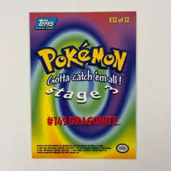 Topps Pokemon Dragonite Holo Rare Card Blue Logo - Image 3