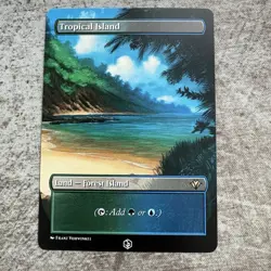 Tropical Island - Custom Art MTG Magic The Gathering Playtest Card - Image 1