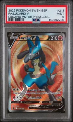 Lucario V SWSH213 - SWSH: Sword & Shield Promo Cards Holo (PSA 9) - Image 1