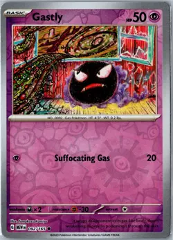Pokemon Card - Gastly 092/165 - SV: Scarlet & Violet 151 Common Reverse Holo NM - Image 1