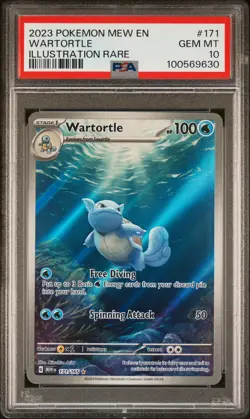 2023 POKEMON MEW EN-151 ILLUSTRATION RARE #171 WARTORTLE PSA 10 - Image 1