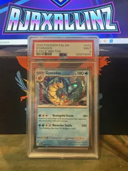 Pokemon - Gyarados PSA 9 Paldea Evolved 043 Cosmos Holo Rare Costco Mini Tin Exc - Image 1
